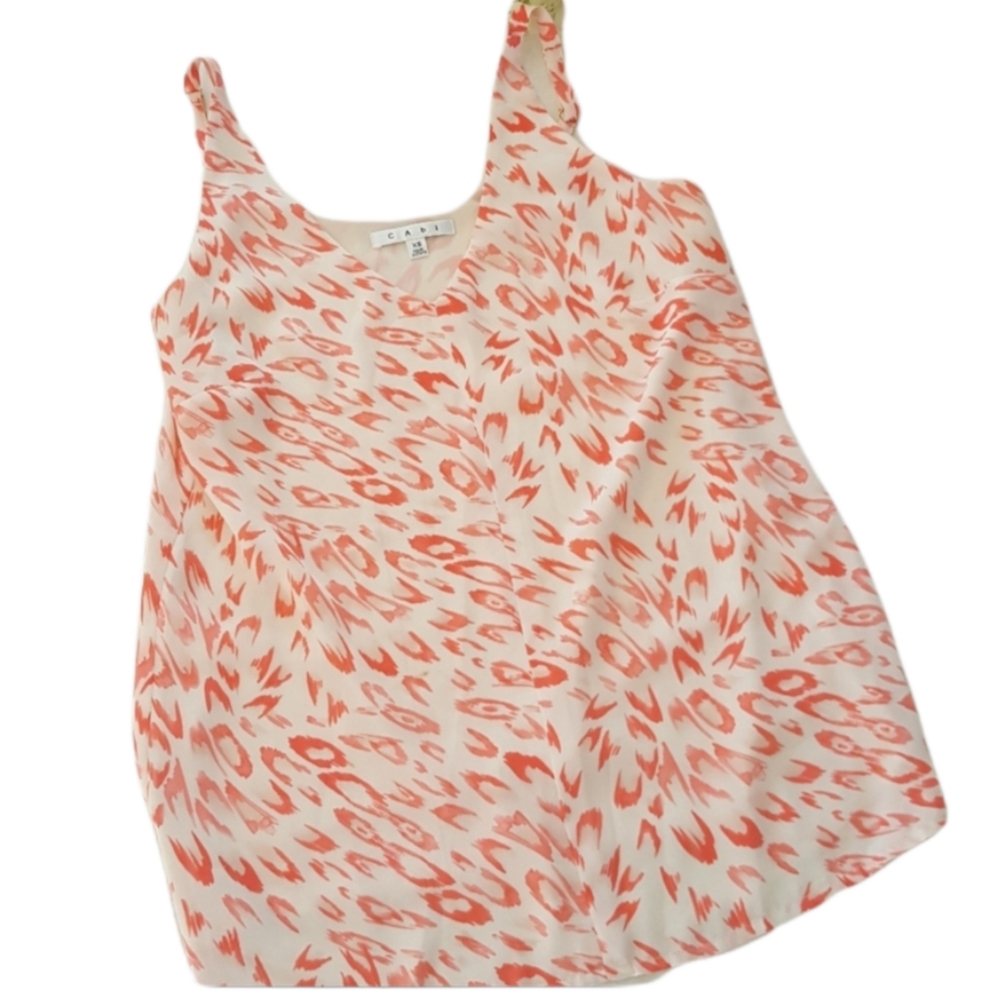 CAbi Pink and Cream Blouse